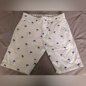 Ricky Singh shorts size 29 USA/ 36 Europe light blue with palm trees